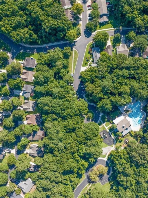 image of an aerial view of a community in Bluffton